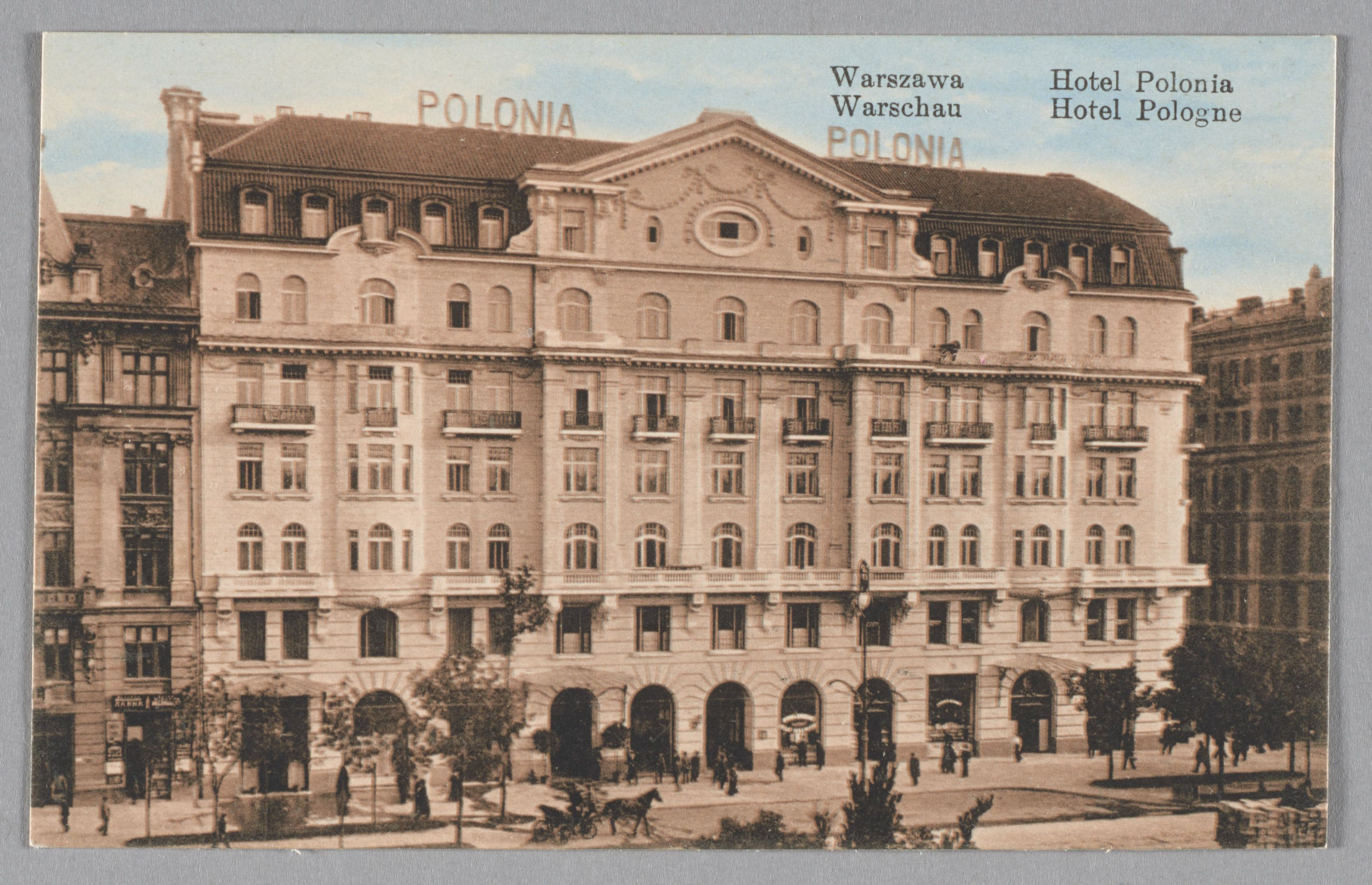 Polonia Palace Hotel,  around 1915‑1918,  postcard,  property of the Museum of Warsaw